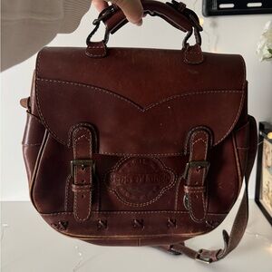 Vintage Brown Leather Messenger Bag